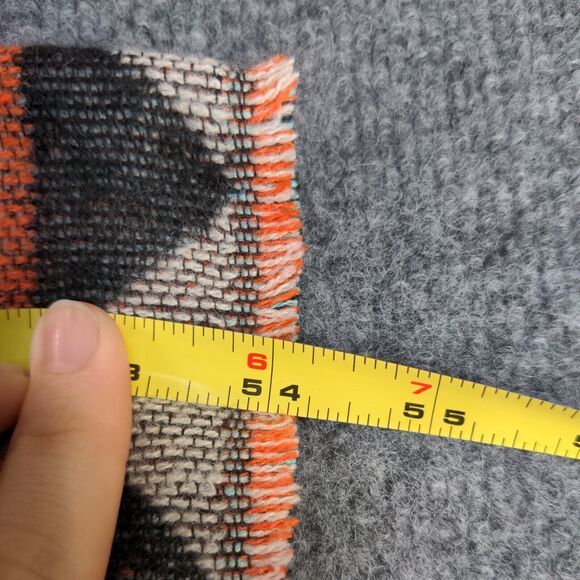 Urban Coco Women's Poncho Cape Sweater Multi Frayed Western Aztec W/Tags - Picture 14 of 14